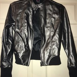 Silver Metallic Motorcycle Jacket